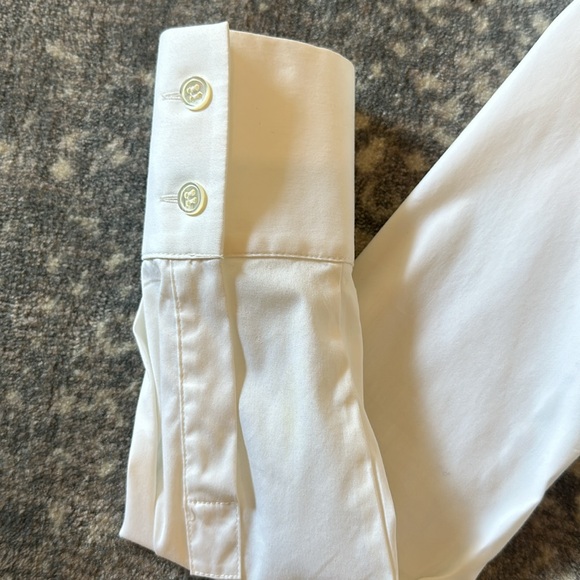 THEORY WHITE STRETCHY FLAT PLEATED SHIRT SIZE S - Picture 4 of 10